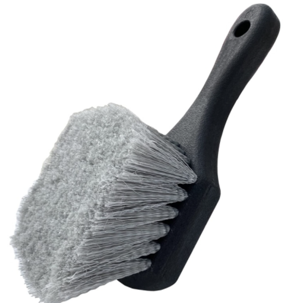 Tire and rim cleaning brush